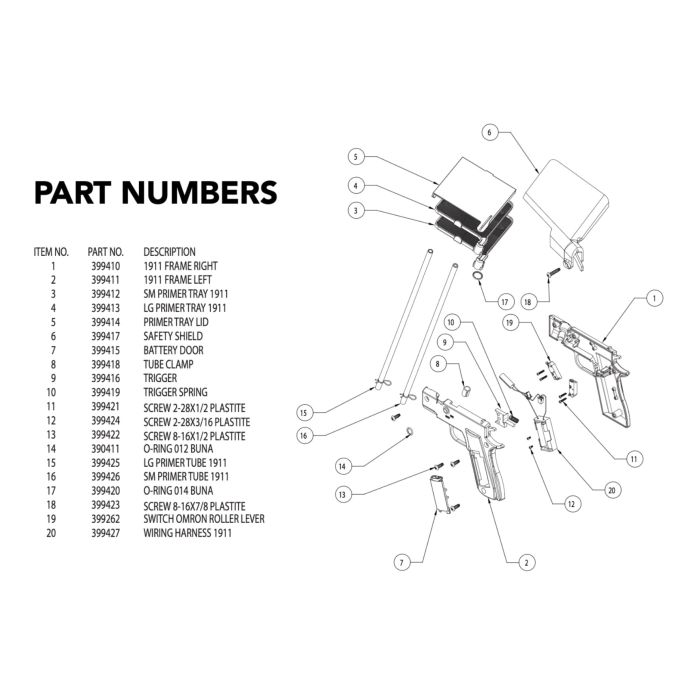 Pièce détachée Hornady Lock-n-Load Remplisseur automatique 1911 "LG Primer Tray"