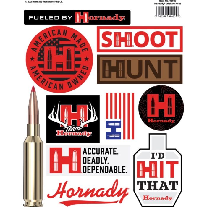 Feuille de stickers Hornady 2025
