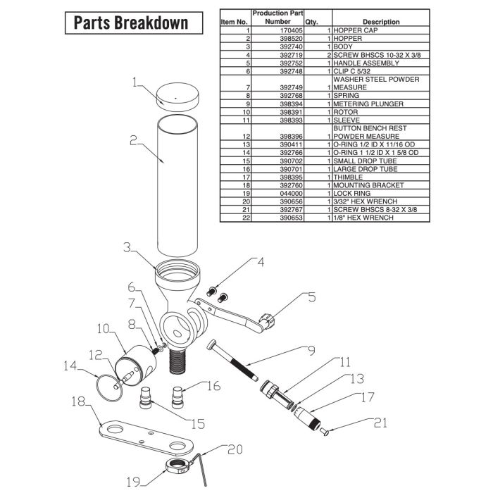 Pièce détachée Hornady LNL Powder Mesure "Clip C 5/32" Pièce détachée Hornady LNL Powder Mesure "Clip C 5/32"